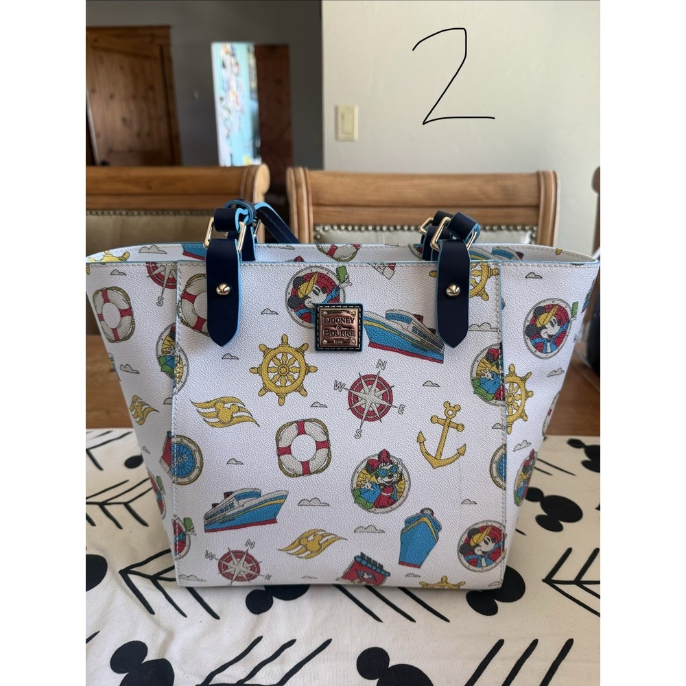 Disney Cruise Line Dooney and Bourke Tote Bag White Nautical New W Tags DCL - Picture 6 of 9